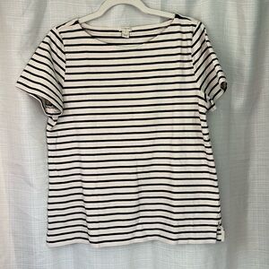 J Crew Boat Neck Mariner's Short Sleeve Horizontal Striped Shirt, Women's M